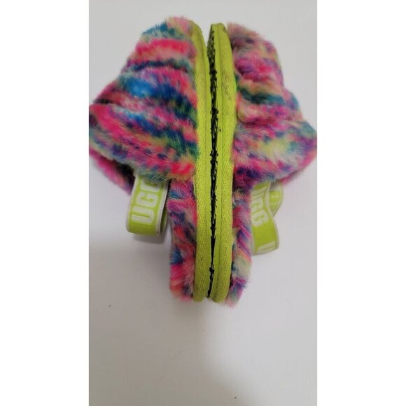 Colorful Ugg Kids Fluffy Rainbow Sandals Size 10 - Picture 7 of 9